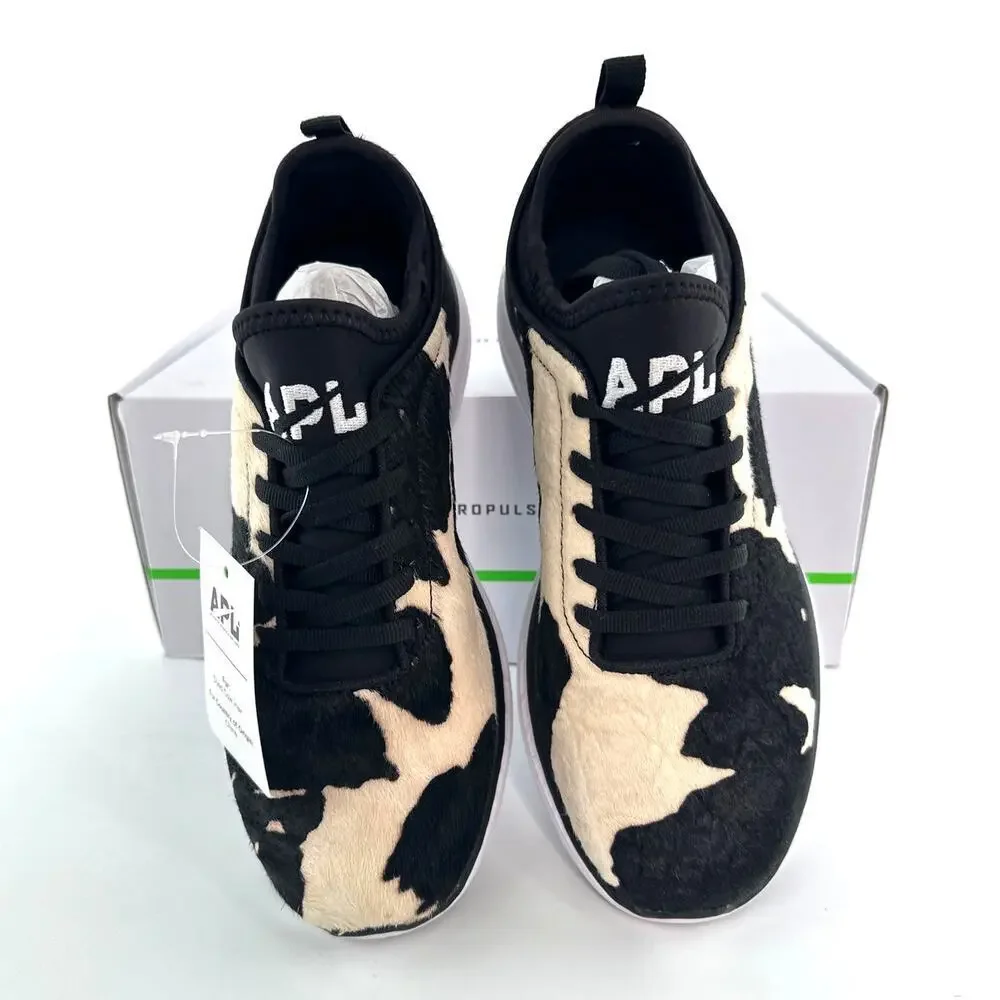 APL Women's Deep Brown White Cow Iconic Phantom Sneakers Size 6.5